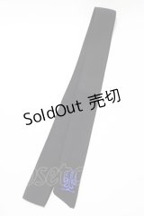 Moi-meme-Moitie / 燭台刺繍リボンタイ  ブラック×ブルー H-25-11-09-1069-MO-ZA-KB-ZH