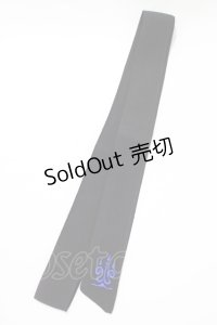 Moi-meme-Moitie / 燭台刺繍リボンタイ  ブラック×ブルー H-25-11-09-1069-MO-ZA-KB-ZH