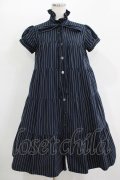 MILK / ストライプティアードワンピース  ネイビー H-25-11-09-1006-ML-OP-KB-ZH
