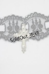 Moi-meme-Moitie / 燭台レース飾り  黒レース×白リボン H-25-11-09-1072-MO-ZA-KB-ZH