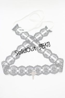 画像2: Moi-meme-Moitie / 燭台レース飾り  黒レース×白リボン H-25-11-09-1072-MO-ZA-KB-ZH