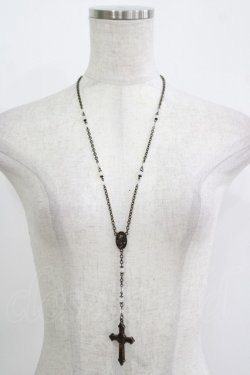 画像2: Moi-meme-Moitie / ローズ十字架ロザリオネックレス  ホワイト H-25-11-09-1073-MO-AC-KB-ZH