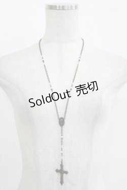 画像2: Moi-meme-Moitie / ローズ十字架ロザリオネックレス  ホワイト H-25-11-09-1073-MO-AC-KB-ZH