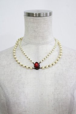 画像1: Moi-meme-Moitie / ローズカボションパールチョーカー  ルビーローズ H-25-11-09-1074-MO-AC-KB-ZH