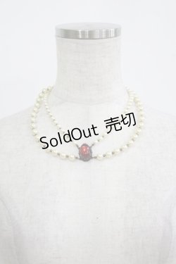 画像1: Moi-meme-Moitie / ローズカボションパールチョーカー  ルビーローズ H-25-11-09-1074-MO-AC-KB-ZH