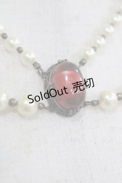 画像2: Moi-meme-Moitie / ローズカボションパールチョーカー  ルビーローズ H-25-11-09-1074-MO-AC-KB-ZH