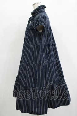 画像2: MILK / ストライプティアードワンピース  ネイビー H-25-11-09-1006-ML-OP-KB-ZH