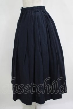 画像2: Jane Marple / Vintage linen tuck skirt  navy H-25-11-09-1008-JM-SK-KB-ZH