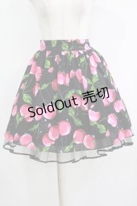 MILK / タランチェリースカート  ブラック×ローズチェリー H-25-11-09-1010-ML-SK-KB-ZH