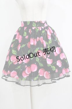 画像1: MILK / タランチェリースカート  ブラック×ローズチェリー H-25-11-09-1010-ML-SK-KB-ZH