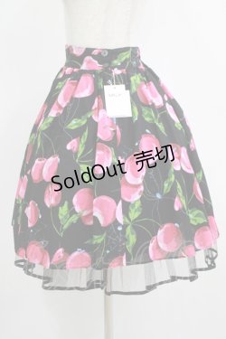 画像2: MILK / タランチェリースカート  ブラック×ローズチェリー H-25-11-09-1010-ML-SK-KB-ZH