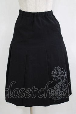 画像1: PEACE NOW / フロント刺繍スカート  ブラック H-25-11-09-1011-PU-SK-KB-ZH