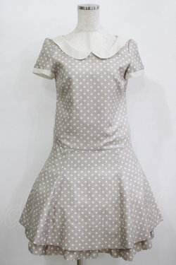 画像1: MILK / ドットワンピ  グレージュ H-25-11-09-1014-ML-OP-KB-ZH