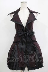 Ozz oneste / プリーツ切替ホルターワンピース  ボルドー H-25-11-09-1015-OO-OP-KB-ZH