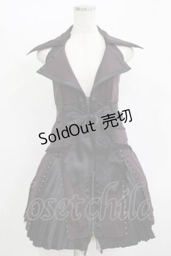 画像1: Ozz oneste / プリーツ切替ホルターワンピース  ボルドー H-25-11-09-1015-OO-OP-KB-ZH