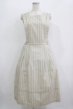 画像1: Jane Marple / バッククロスドミトリースカート  light beige-stripe H-25-11-09-1002-JM-OP-KB-ZH