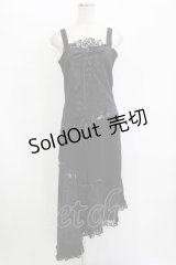 h.naoto Blood / プリント切替縫合ロングワンピース  ブラック H-25-11-09-1017-HN-OP-KB-ZH