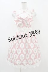 DearMyLove / 花柄ストライプジャンパースカート M レッド H-25-11-10-033-EL-OP-NS-ZH