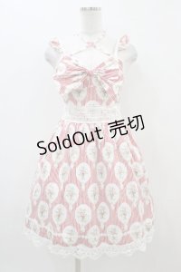 DearMyLove / 花柄ストライプジャンパースカート M レッド H-25-11-10-033-EL-OP-NS-ZH