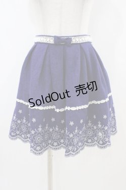 画像1: LIZ LISA / 刺繍スカート Free ネイビー H-25-11-10-037-LO-SK-NS-ZH