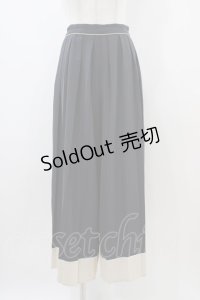 an another angelus / バイカラープリーツパンツ Free GRAY×WH H-25-11-10-040-CA-PA-NS-ZH