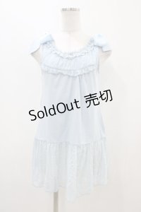 axes femme / 肩リボンロングインナー Free サックス H-25-11-10-041-AX-TO-NS-ZH