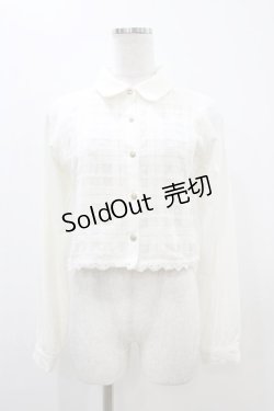 画像1: LIZ LISA / チェック切替ブラウス Free オフ/ネイビー H-25-11-10-042-LO-BL-NS-ZH