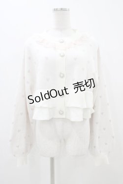 画像1: Princess Melody / ハート柄ショートカーディガン Free オフ/ピンク H-25-11-10-044-EL-TO-NS-ZH