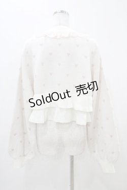 画像2: Princess Melody / ハート柄ショートカーディガン Free オフ/ピンク H-25-11-10-044-EL-TO-NS-ZH