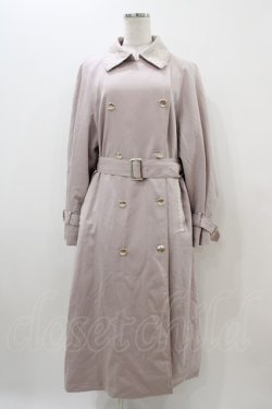 画像1: axes femme POETIQUE / ヨーク刺繍トレンチコート M ピンク H-25-11-10-045-AX-CO-NS-ZH