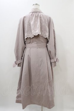 画像2: axes femme POETIQUE / ヨーク刺繍トレンチコート M ピンク H-25-11-10-045-AX-CO-NS-ZH