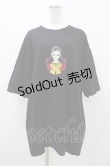 HEIHEI / 刺繍Tシャツ ガールC Free ブラック H-25-11-10-046-PU-TS-NS-ZH