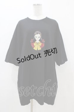 画像1: HEIHEI / 刺繍Tシャツ ガールC Free ブラック H-25-11-10-046-PU-TS-NS-ZH