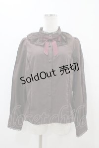 axes femme kawaii / チュールレース衿ブラウス M ブラウン H-25-11-10-048-AX-BL-NS-ZH