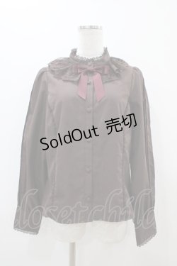 画像1: axes femme kawaii / チュールレース衿ブラウス M ブラウン H-25-11-10-048-AX-BL-NS-ZH