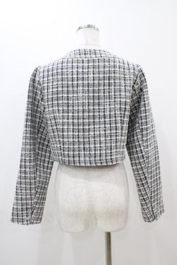 画像2: Ank Rouge / ファンシーツイードノーカラージャケット M ブラック H-25-11-10-050-CA-JA-NS-ZH