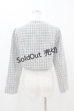 画像2: Ank Rouge / ファンシーツイードノーカラージャケット M ブラック H-25-11-10-050-CA-JA-NS-ZH