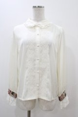 axes femme / ゴブラン織カフスデザインブラウス M オフ H-25-11-10-056-AX-BL-NS-ZH