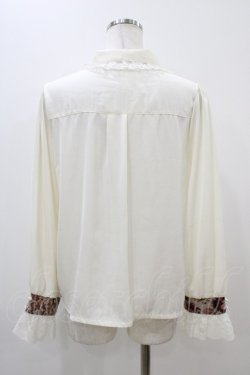 画像2: axes femme / ゴブラン織カフスデザインブラウス M オフ H-25-11-10-056-AX-BL-NS-ZH