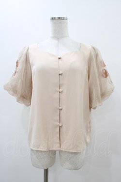 画像1: Fi.n.t / ポピー刺繍シアーバルーンスリーブブラウス Free L/ORANGE H-25-11-10-057-CA-BL-NS-ZH