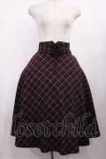 F&A / フロントレースアップチェックフレアースカート Free Brown H-25-11-10-1013-LO-SK-NS-ZH