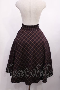 画像2: F&A / フロントレースアップチェックフレアースカート Free Brown H-25-11-10-1013-LO-SK-NS-ZH