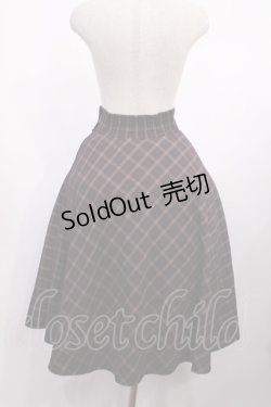 画像2: F&A / フロントレースアップチェックフレアースカート Free Brown H-25-11-10-1013-LO-SK-NS-ZH