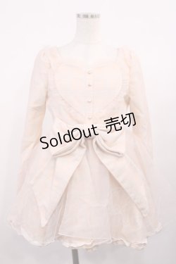 画像1: Bon21Hiz / リボンハートチェックワンピース S ピンク H-25-11-10-1015-LO-OP-NS-ZH