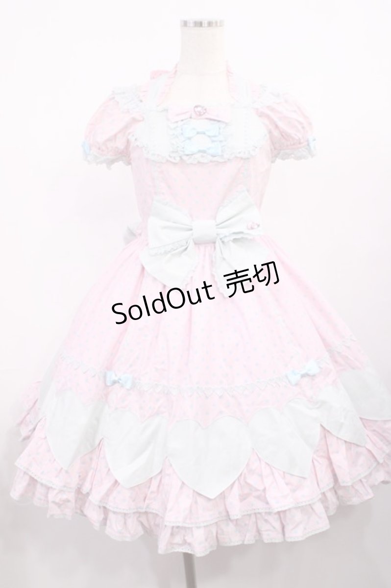 画像1: Angelic Pretty / カラフルハートワンピース Free ピンク/サックス H-25-11-10-1002-AP-OP-NS-ZH (1)