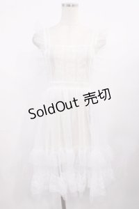 virally / 星名桜子 hsチュールエプロンジャンスカ M ホワイト H-25-11-10-1018-LO-OP-NS-ZH