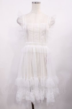画像1: virally / 星名桜子 hsチュールエプロンジャンスカ M ホワイト H-25-11-10-1018-LO-OP-NS-ZH