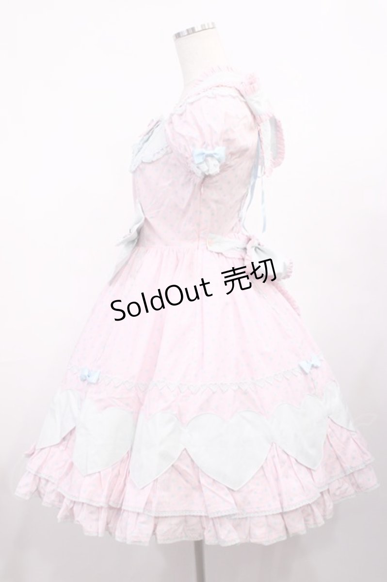 画像2: Angelic Pretty / カラフルハートワンピース Free ピンク/サックス H-25-11-10-1002-AP-OP-NS-ZH (2)