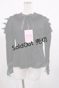 Angelic Pretty / Dot Ribbon 付け袖ブラウス Free ブラック H-25-11-10-1022-AP-BL-NS-ZH