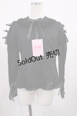 画像1: Angelic Pretty / Dot Ribbon 付け袖ブラウス Free ブラック H-25-11-10-1022-AP-BL-NS-ZH